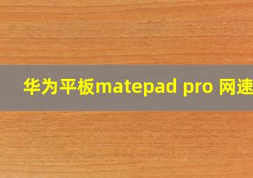 华为平板matepad pro 网速慢